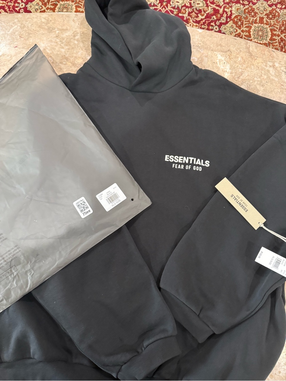 Fear of God Essentials Men's Black Logo Hoodie new